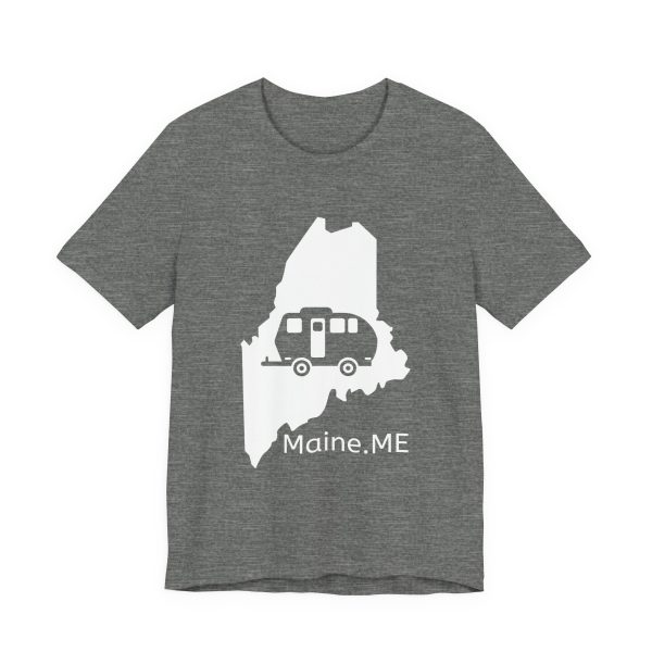 Camping  Maine.ME White Design Short Sleeve Tee