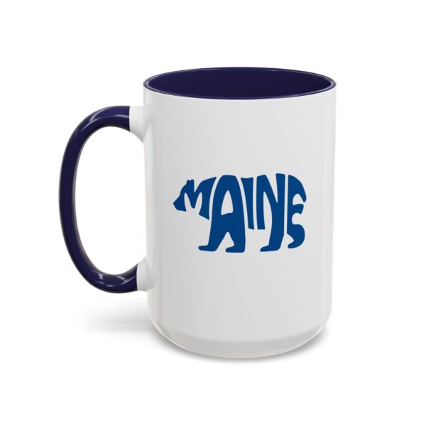 Two Sided Maine.ME Bear in Blue & Bumper Sticker Image Accent Coffee Mug (11, 15oz)