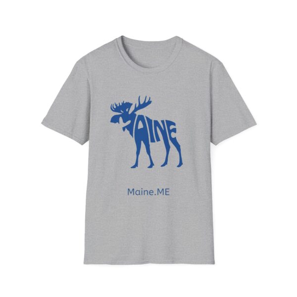 Maine Moose Blue Design Unisex Softstyle T-Shirt