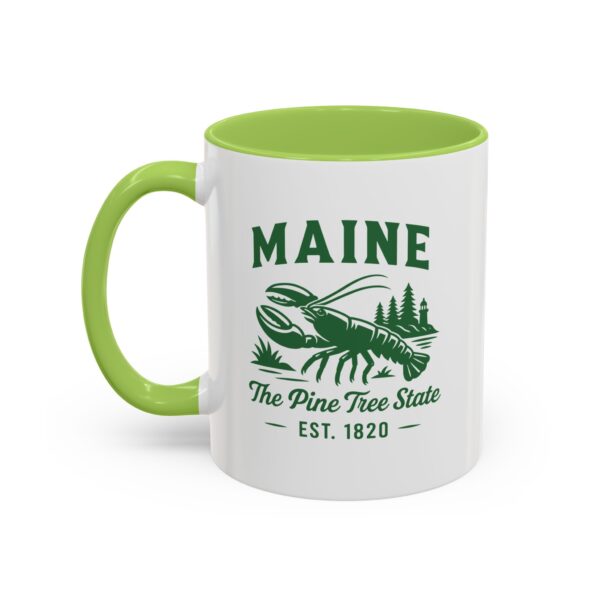 Maine Lobster Est. 1820 Green Print & Bumper Sticker Image Accent Coffee Mug (11, 15oz)