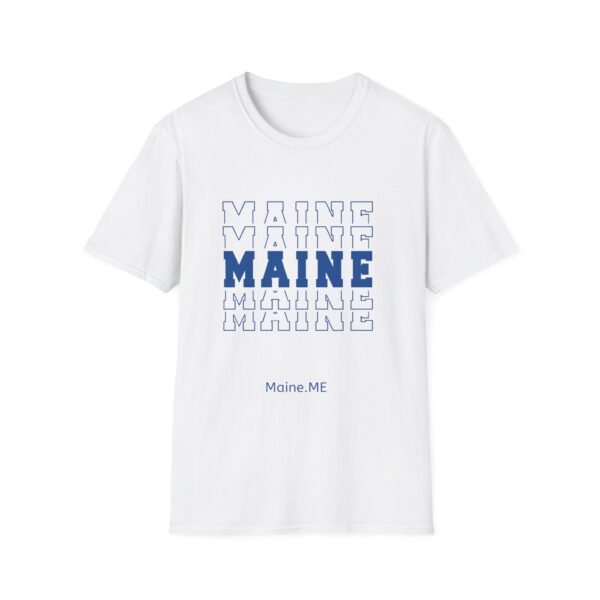 Stacked MAINE Blue Words Unisex T-Shirt