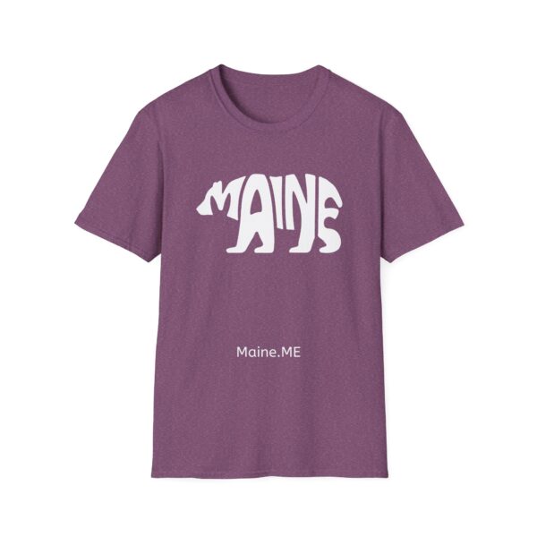Maine Bear White Design Unisex Softstyle T-Shirt