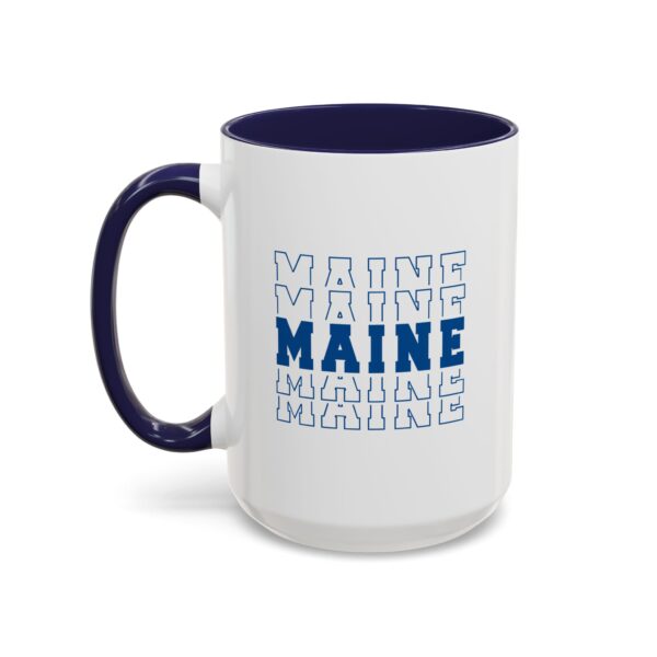 Stacked MAINE Blue Words Accent Coffee Mug (11, 15oz)