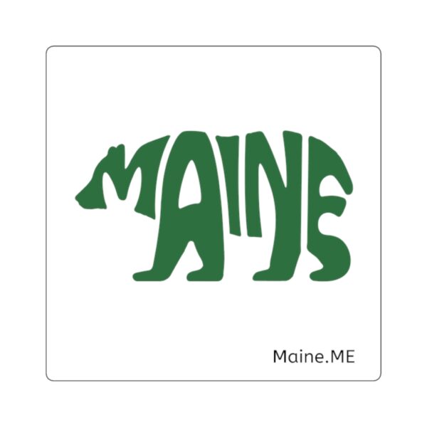Green Bear Maine Square Sticker