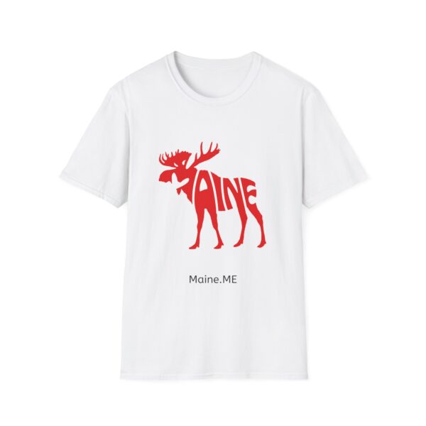 Maine Moose Red Design Unisex Softstyle T-Shirt