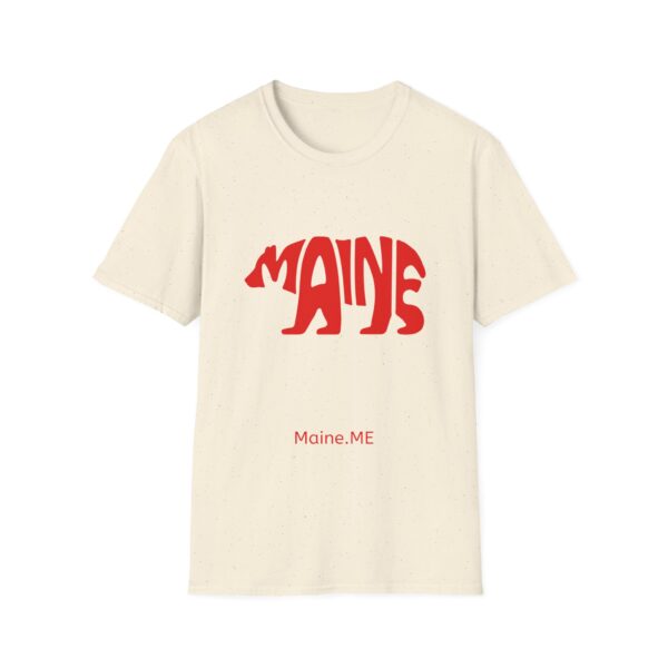 Maine Bear Red Design Unisex Softstyle T-Shirt