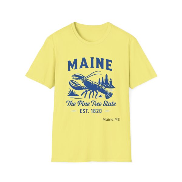 Maine Lobster Est. 1820 Blue Print Unisex Softstyle T-Shirt