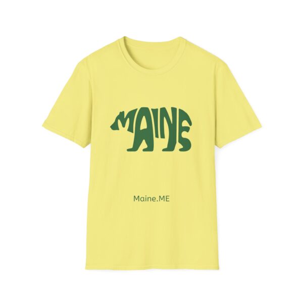 Maine Bear Green Design Unisex Softstyle T-Shirt