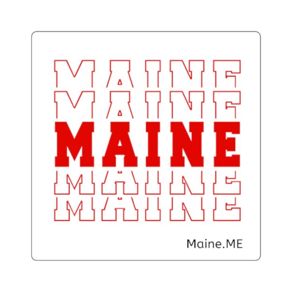 Stacked MAINE Red Words Square Sticker