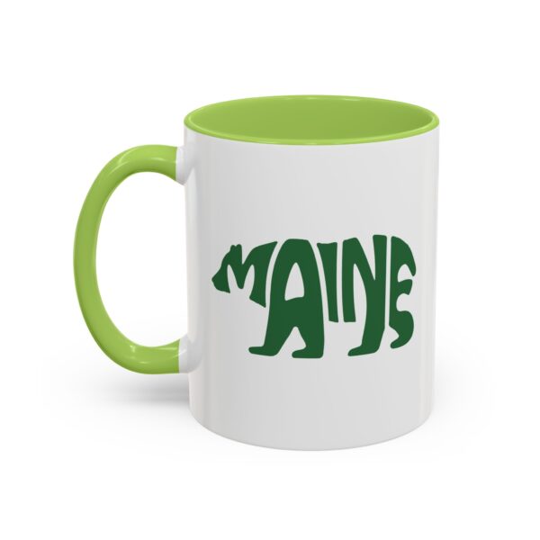 Two Sided Bear in Green & Bumper Sticker Image Accent Coffee Mug (11, 15oz)
