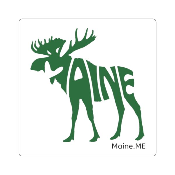 Green Moose Maine Square Sticker