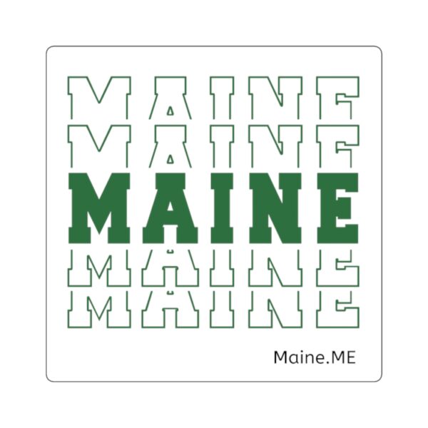 Stacked MAINE Green Words Square Sticker