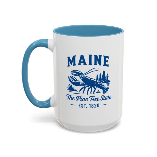 Maine Lobster Est. 1820 Blue Print & Bumper Sticker Image Accent Coffee Mug (11, 15oz)