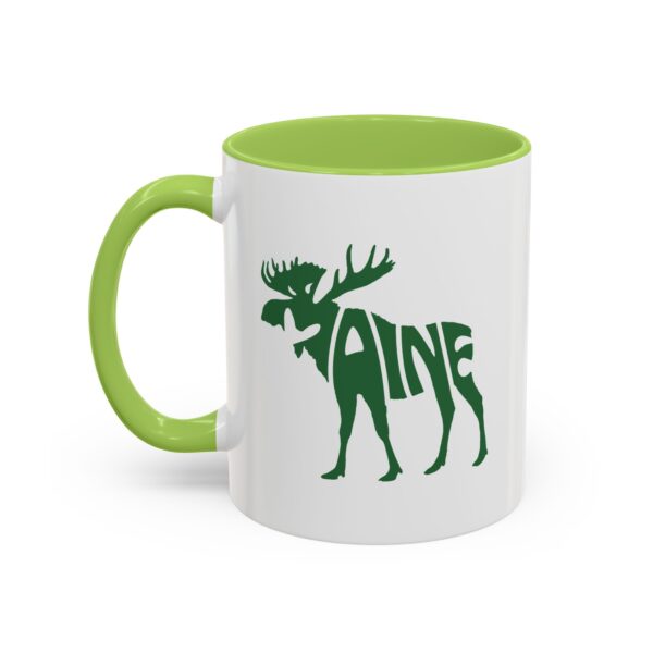 Maine Green Moose Accent Coffee Mug (11, 15oz)
