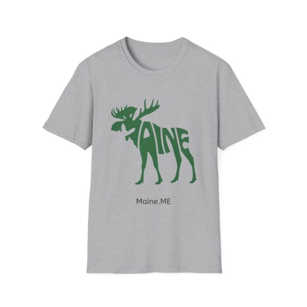 Maine Moose Green Design Unisex Softstyle T-Shirt