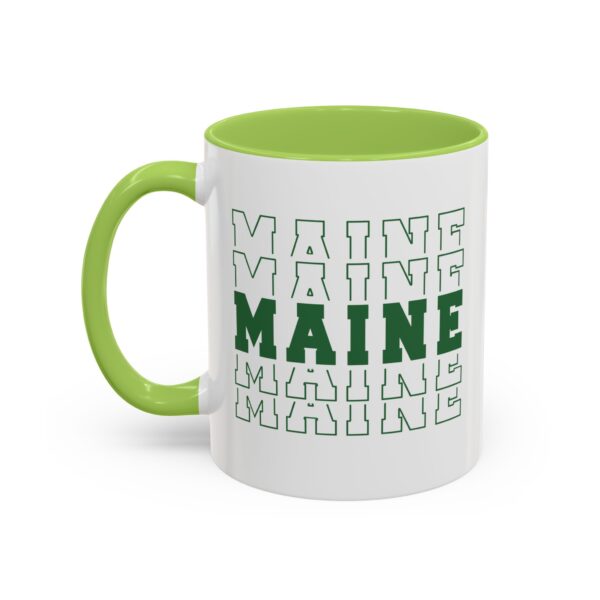 Stacked MAINE Green Words Accent Coffee Mug (11, 15oz)