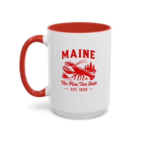 Maine Lobster Est. 1820 Red Print  & Bumper Sticker Image Accent Coffee Mug (11, 15oz)