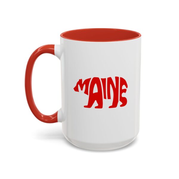 Two Sided Bear in Red Print & Bumper Sticker Image Accent Coffee Mug (11, 15oz)